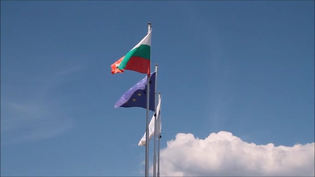 Flags of Bulgaria and EU