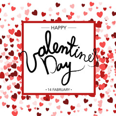 Hand drawn cute heart. Love unique creative font. Valentine's Day design card. Greeting card. Vector illustration.