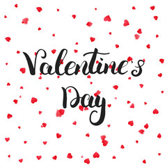 Valentines Day greeting card with calligraphy lettering