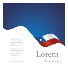 Fototapeta premium New brochure abstract design modular single pattern of wavy flag ribbon of Chile
