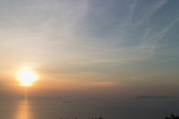 Beautiful sunset at viewpoint in the koh lan.