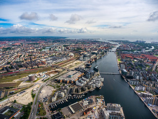Fototapeta na wymiar City aerial view over Copenhagen