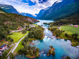 Fototapeta na wymiar Beautiful Nature Norway aerial photography.