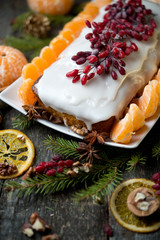 Tangerine cake with chocolate by New year
