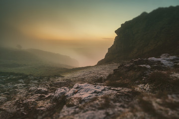 British Mountainous Landscape in Morning Frost