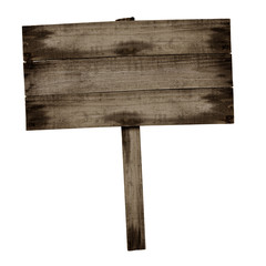 Wooden sign isolated on white
