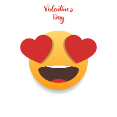 Valentines Day emoticon. In love Emoji