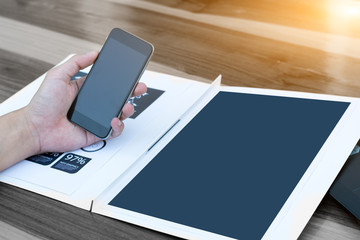 business connection technology concept ,man using smartphone