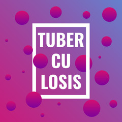 World Tuberculosis Day poster with bubbles and a frame on purple background. TB awareness disease sign. Medical solidarity day concept. Vector illustration.