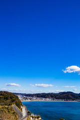 Obraz premium Yuigahama coast of Shonan/Kanagawa Japan, 2017/1/21