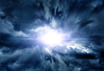 Fototapeta na wymiar Cloudscape with Ray of Light