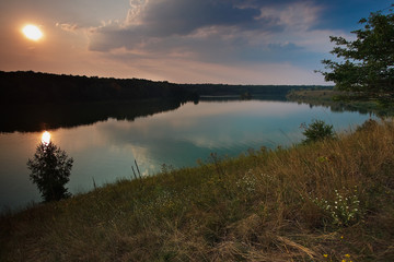 summer sunset on the river