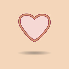 red and pink heart. Love symbol. vector illustration.