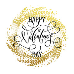 Valentine day gold love heart glitter greeting card