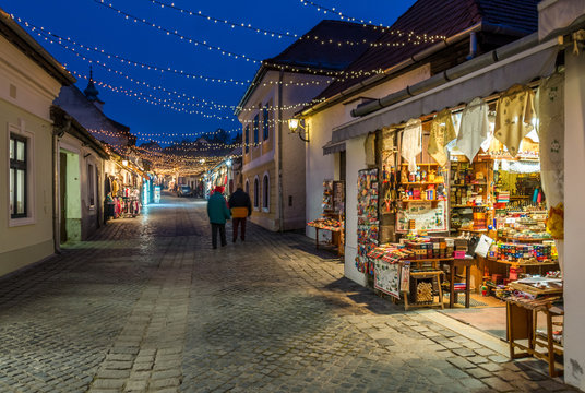 Szentendre in Christmas, small town along the Danube near Budapest