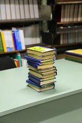 Stack of books on the table