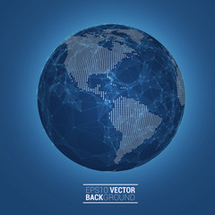 Naklejka premium Network globe sphere earth map
