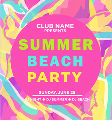 web banner or print poster for summer beach party