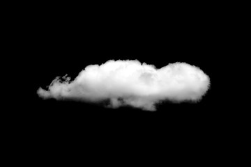 White cloud isolated on black background