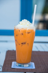 ice milk tea on the table