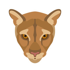 cougar face  vector illustration style Flat
