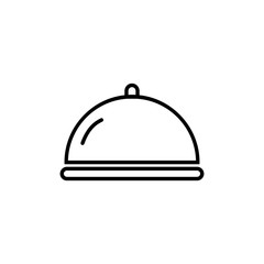 Web line icon. Dish with lid
