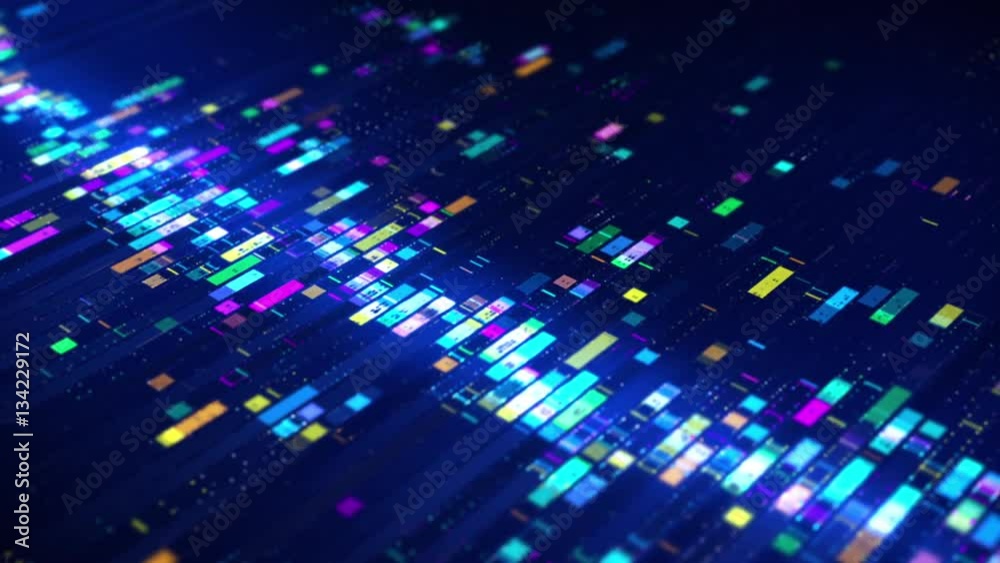 Wall mural digital technology grid glowing concept loop