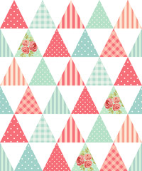 Seamless triangular pattern with flowers 