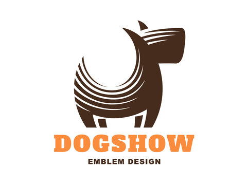 Dog logo - vector illustration, emblem on white background