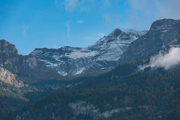 Fototapeta na wymiar View of the Mountain side near Interlaken, Switzerland.