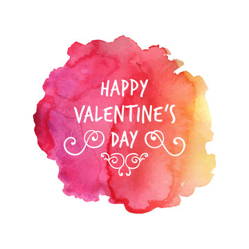 Vector Illustration of a Watercolor Valentines Day Design
