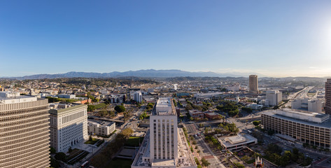 Fototapeta na wymiar Skyline of downtown Los Angeles skyscrapers