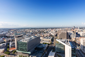 Downtown Los Angeles with blue sky