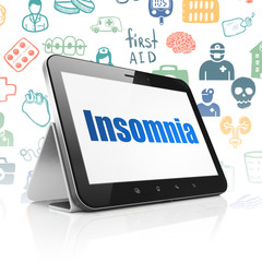Medicine concept: Tablet Computer with Insomnia on display
