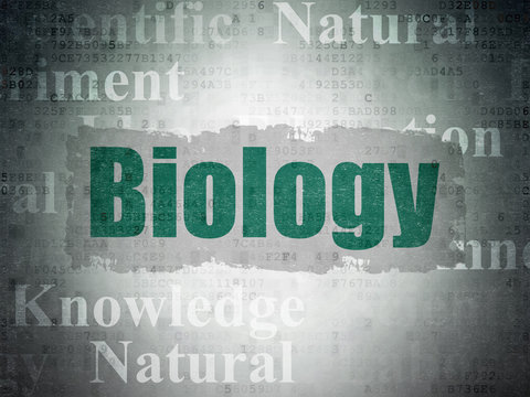 Science concept: Biology on Digital Data Paper background