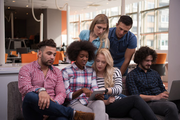 Multiethnic startup business team on meeting