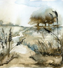 watercolor landscape © bruniewska