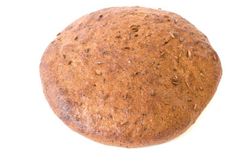 Bread cake with thymine isolated on white background.