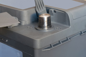 battery terminal for a car close up