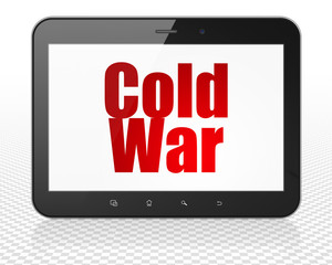 Political concept: Tablet Pc Computer with Cold War on display