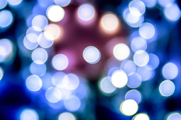 Blue Festive Christmas elegant abstract background with bokeh lights