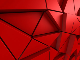 Fototapeta na wymiar Red red triangle polygons pattern background