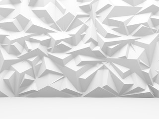 Abstract white polygon pattern wall architecture background