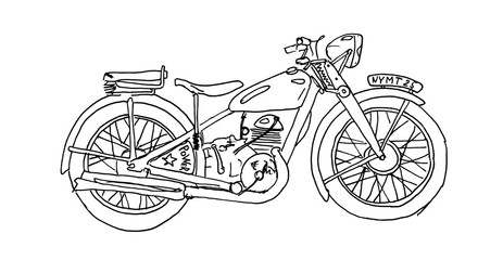 Fototapeta na wymiar Vintage Motorcycle. Hand drawn vector illustration.
