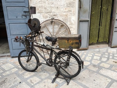 Old sharpener bicycle