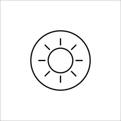 Brightness line icon, mobile sign and sun, vector graphics, a linear pattern on a white background, eps 10.