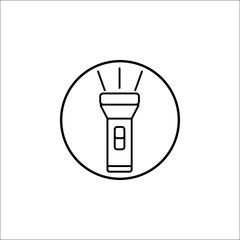 Flashlight line icon, mobile sign, vector graphics, a linear pattern on a white background, eps 10.