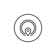 GPS line icon, mobile sign and map pointer & location, vector graphics, a linear pattern on a white background, eps 10.