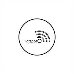Hotspot line icon, mobile sign and wifi zone, vector graphics, a linear pattern on a white background, eps 10.