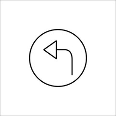 Arrow back line icon, mobile sign and only left pictogram, vector graphics, a linear pattern on a white background, eps 10.